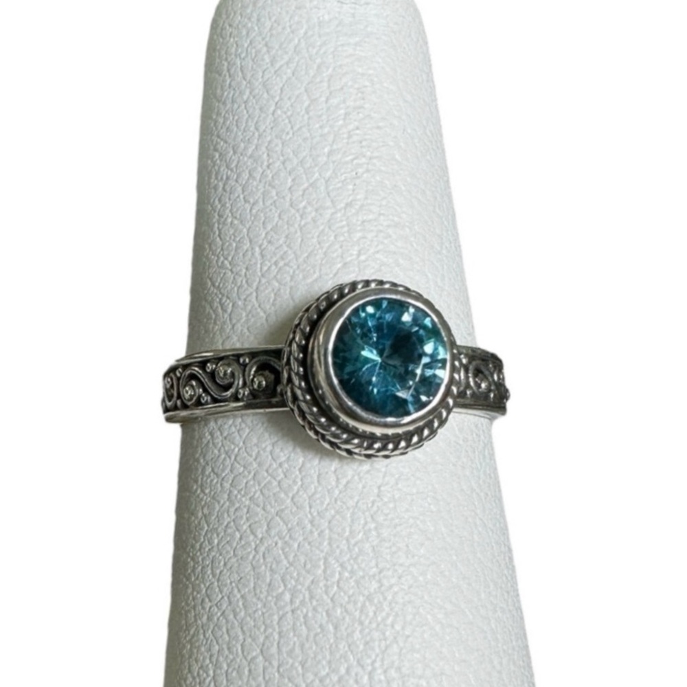 925 silver and blue ring